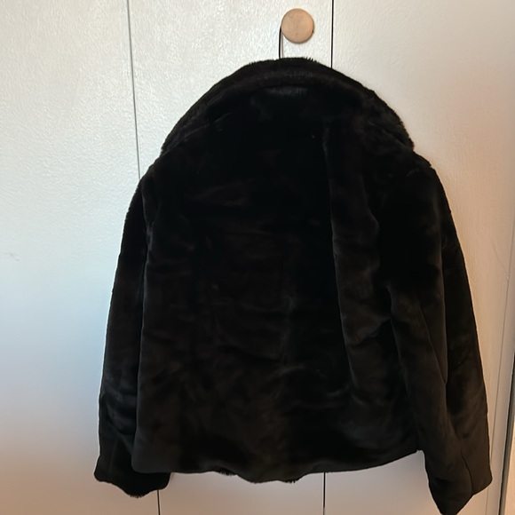 Sam Edelman faux fur black coat, size small - Picture 2 of 3
